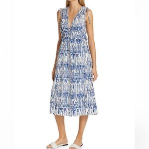 Rails Constantine Printed Midi-Dress Cobalt Shibori Size Large
